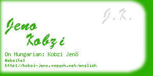 jeno kobzi business card