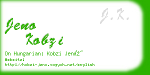 jeno kobzi business card